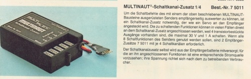 Schaltkanal-Zusatz 1/4 Zusatz MULTINAUT