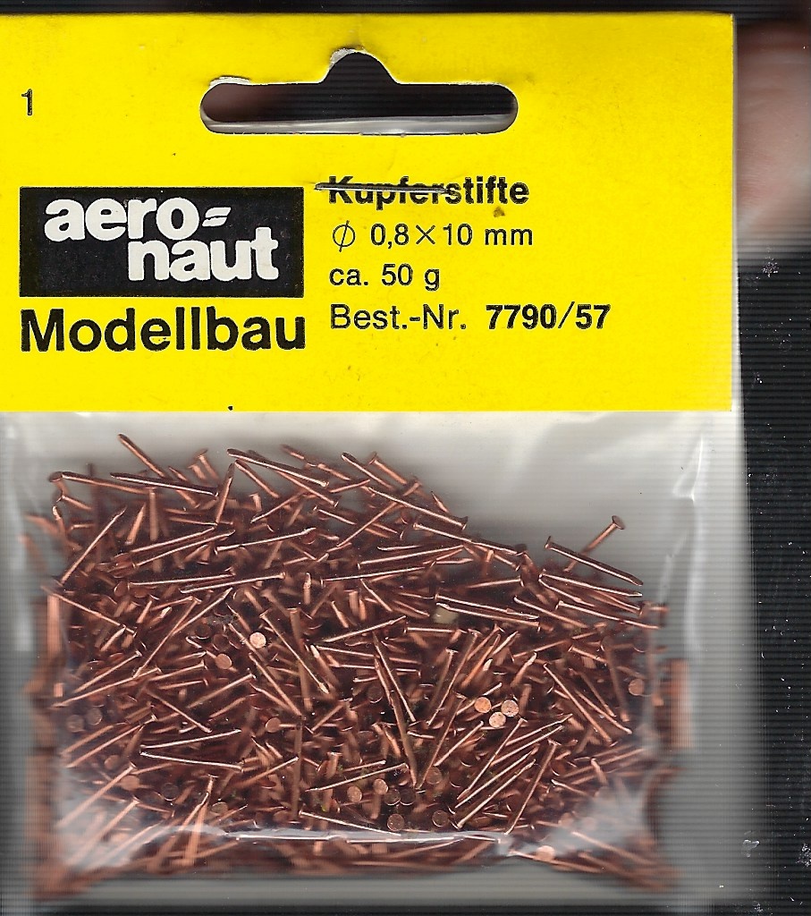 KUPFERSTIFTE  (/) 0.8x10 mm
