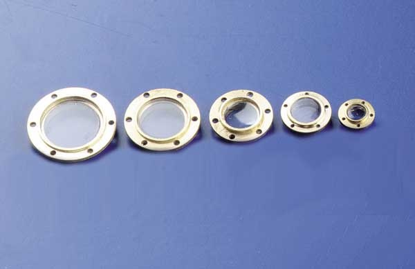 Bullaugen aus Messing mit Flansch Ø 10 mm